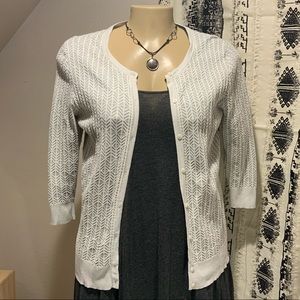 Merona XXL grey and soft white cardigan